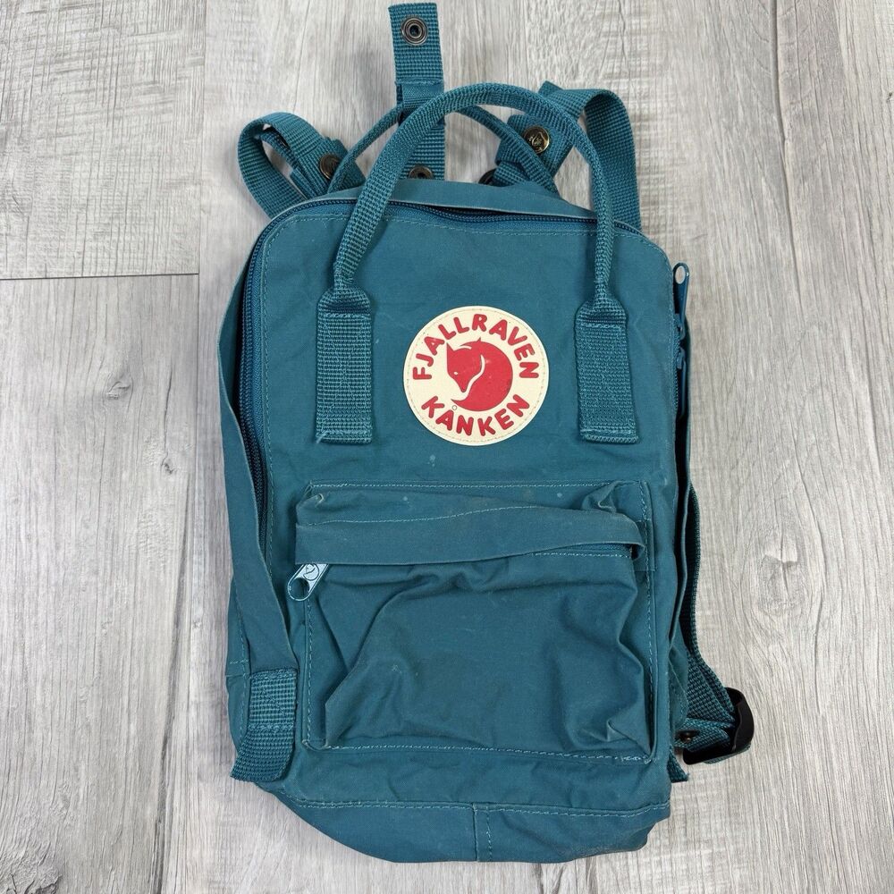 Fjallraven Kanken Mini Crossbody Bag Green Blue Small Sling Backpack No Strap